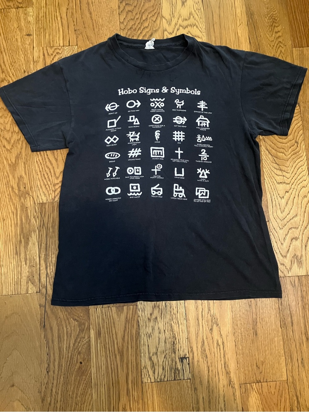 Hobo Signs and Symbols T Shirt Men's M Medium Chattanooga Railroad Museum Black